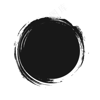 中国风水墨笔刷墨迹元素,免抠元素