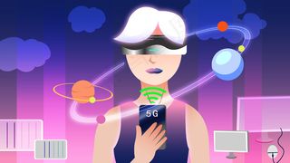 紫色系扁平风互联网科技vr配图