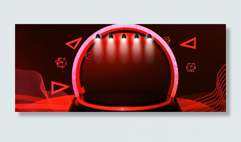 酷炫舞台大气电商风618年中促销背景海报