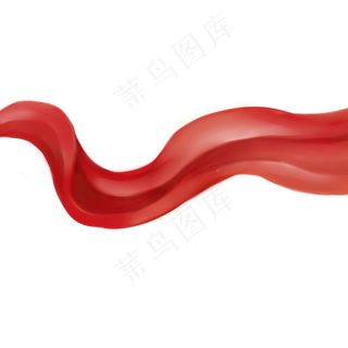 红色丝带彩带绸带绸缎漂浮装饰,免抠元素