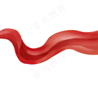 红色丝带彩带绸带绸缎漂浮装饰,免抠元素