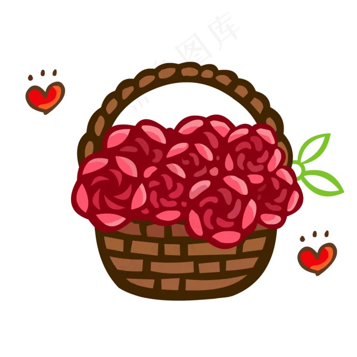 手绘花可爱卡通玫瑰花团矢量素材ai矢量模版下载