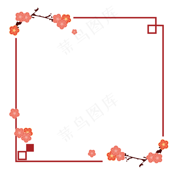 矢量春花边框,免抠元素