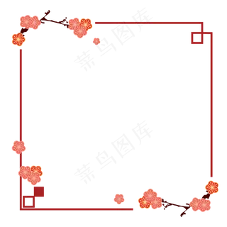 矢量春花边框,免抠元素
