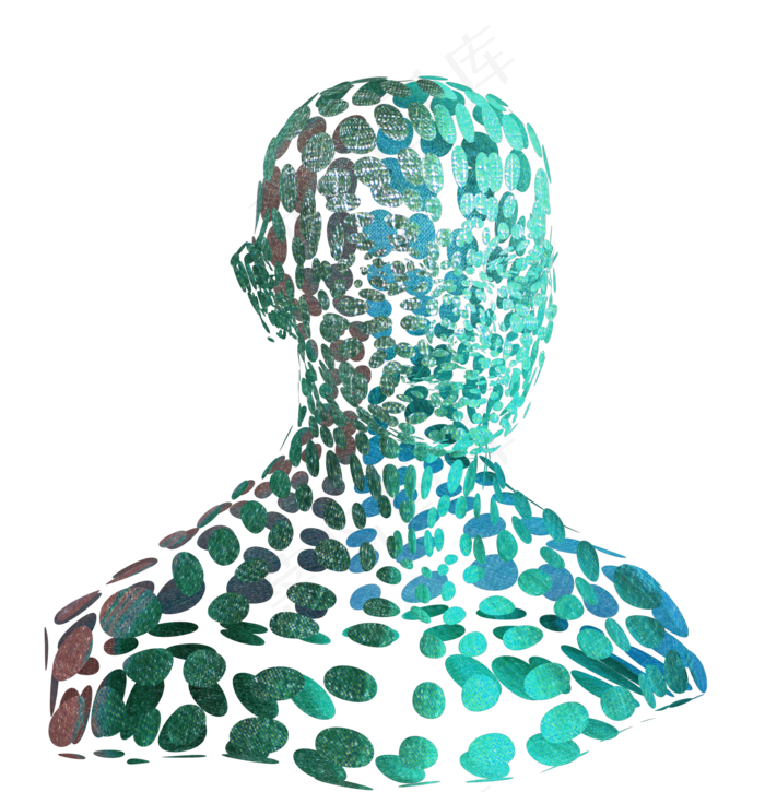 3D立体科技风人像机器人,免抠元素