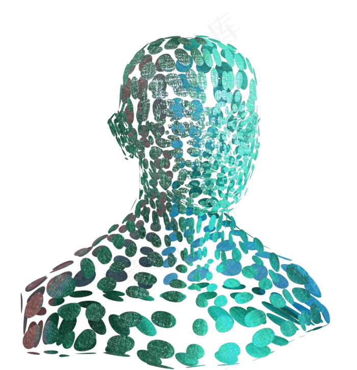 3D立体科技风人像机器人,免抠元素