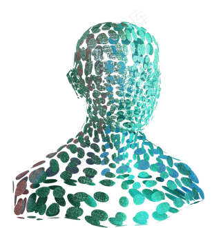 3D立体科技风人像机器人,免抠元素