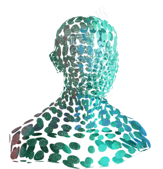 3D立体科技风人像机器人,免抠元素