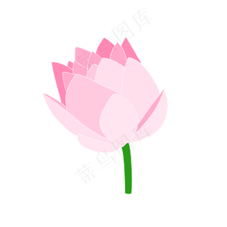 荷花扁平风水彩中国风桃花粉紫色