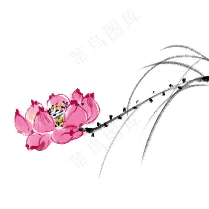 水墨中国风荷花