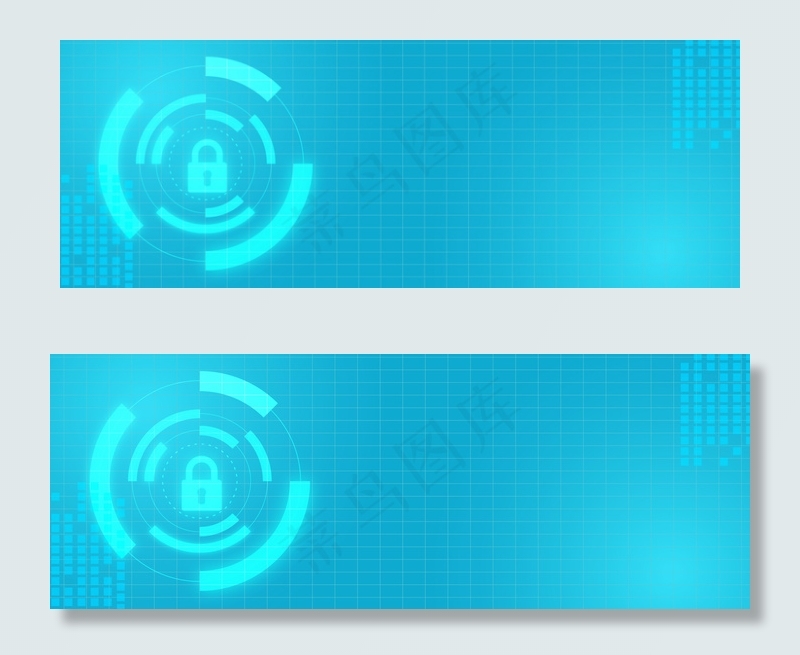 蓝色商务大气信息安全banner背景