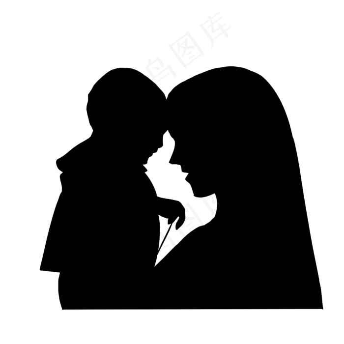 爱慕自己的母亲剪影母亲节(2000X2000(DPI:300))psd模版下载