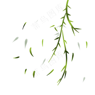 柳树飘手绘装饰图案