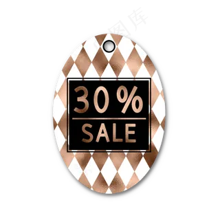 椭圆形金色促销吊牌