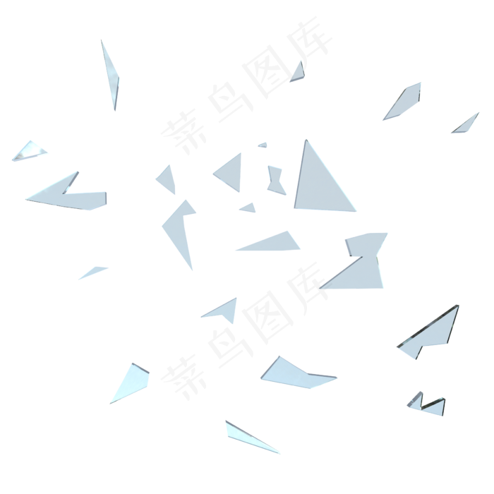 玻璃碎片,免抠元素(2400*2400px 300 dpi )
