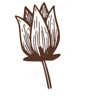 待开放的简笔画荷花