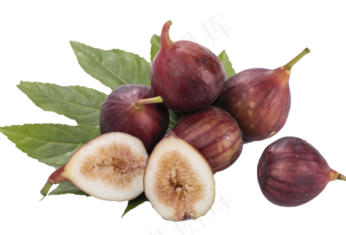 摆放好的几个无花果