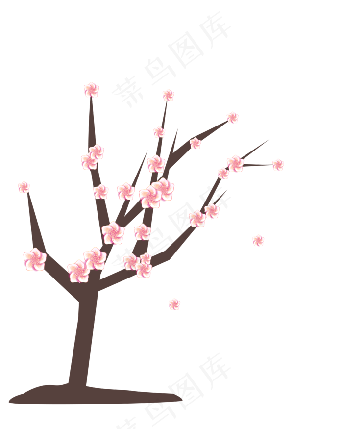 矢量手绘粉色梅花(2000X2000(DPI:300))ai矢量模版下载