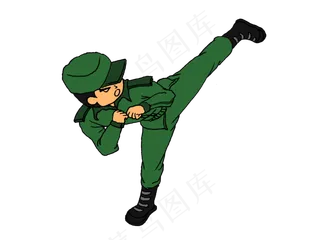 正在格斗的中国军人,免抠元素