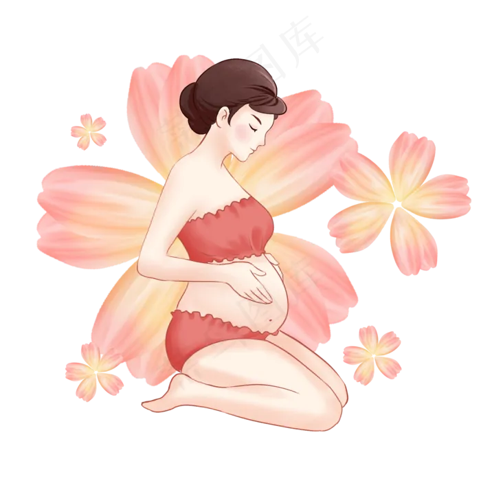 孕妈大肚子(2000X2000(DPI:300))psd模版下载
