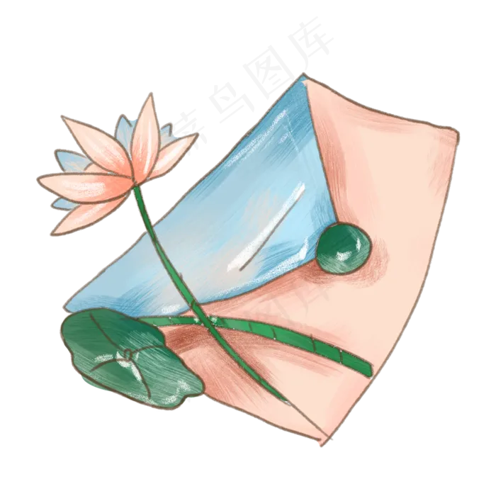 荷花信封植物(2000X2000(DPI:300))psd模版下载