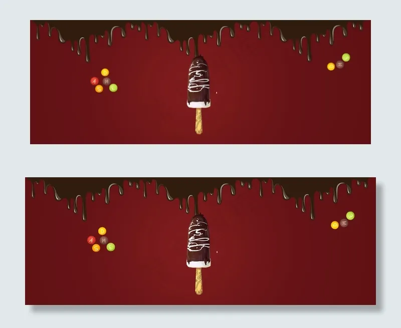 美味巧克力冰淇淋丝滑棕色banner(1920*700px 	       )psd模版下载