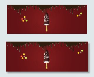 美味巧克力冰淇淋丝滑棕色banner