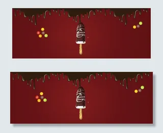 美味巧克力冰淇淋丝滑棕色banner