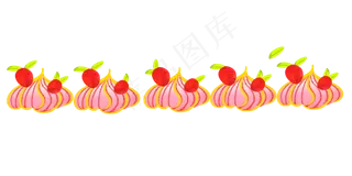 卡通美食草莓分割线