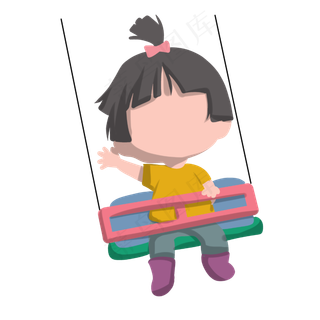 儿童节荡秋千女孩