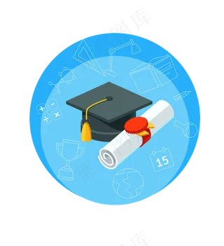 高考毕业帽书卷拼搏场景下载