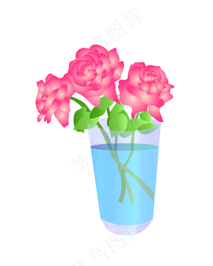 花瓶一束鲜花(4167*5208px 300 dpi )ai矢量模版下载