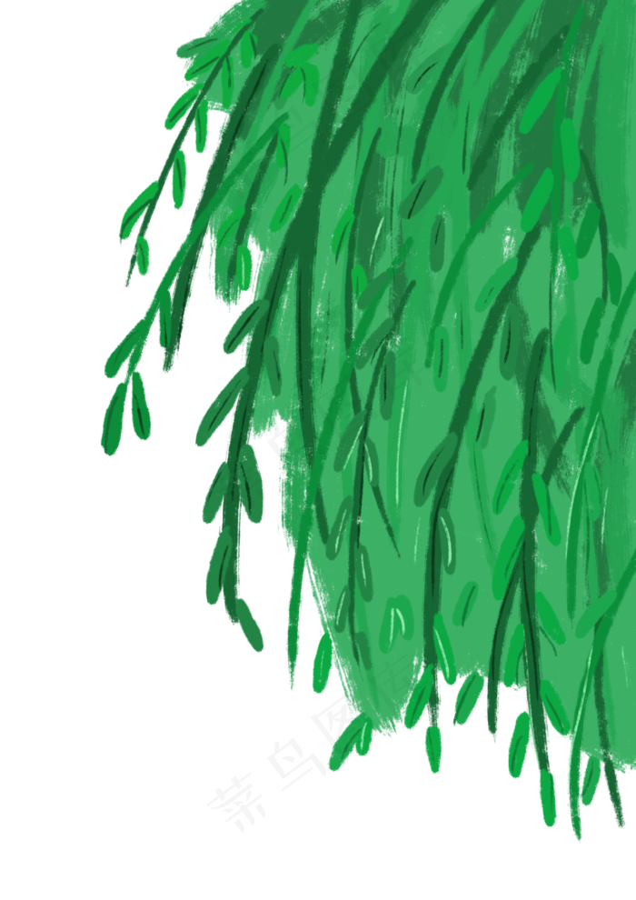 春天清明节手绘柳叶