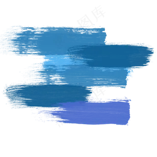 蓝色水彩涂鸦笔刷