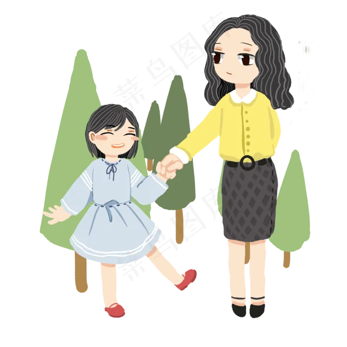 植树节开心的小女孩(2480X2480(DPI:300))psd模版下载