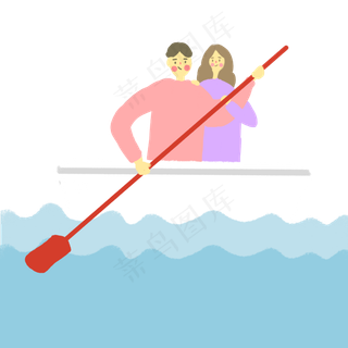 清明节情侣踏青泛舟出游