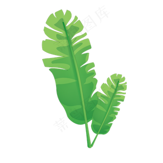 水彩小清新绿色植物树叶