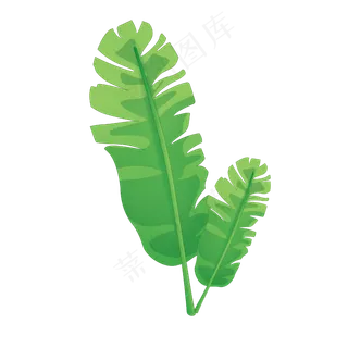 水彩小清新绿色植物树叶