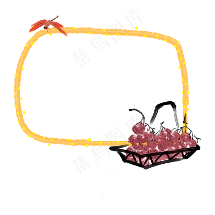 黄色立夏装饰小框