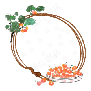 立夏樱桃装饰边框