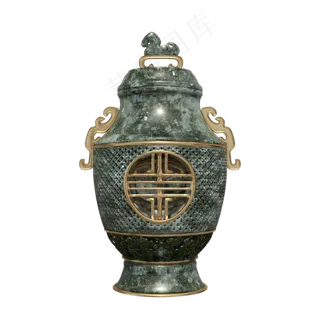 青色雕花瓷器大罐,免抠元素