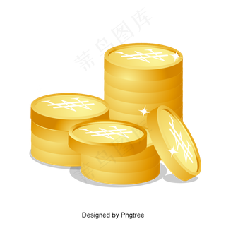 黄色金币元素,免抠元素