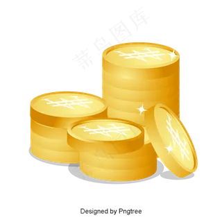 黄色金币元素,免抠元素
