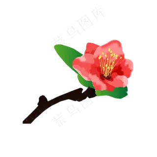 矢量免扣卡通海棠花