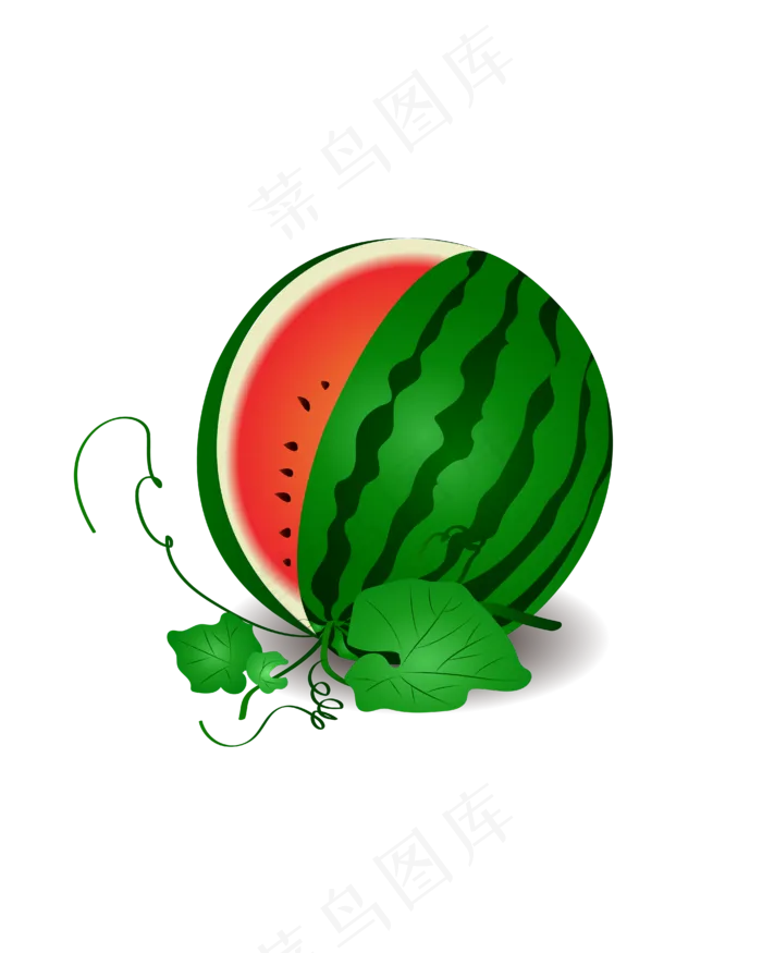 矢量夏天红色绿色西瓜(2500X2500(DPI:150))ai矢量模版下载