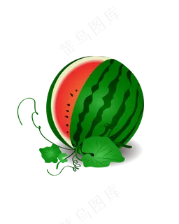 矢量夏天红色绿色西瓜 矢量夏天红色绿色西瓜
