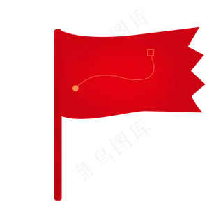 卡通矢量红色旗帜,免抠元素