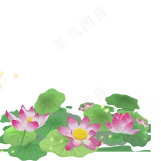 绿色的荷叶荷花免抠图