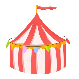 儿童节红色条纹帐篷