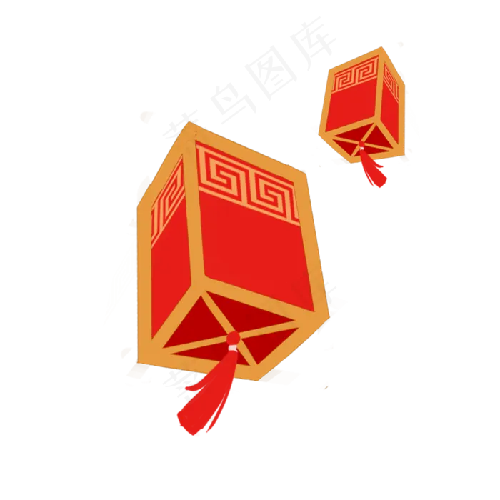 元宵节红色孔明灯,免抠元素(2000X2000(DPI:300))psd模版下载